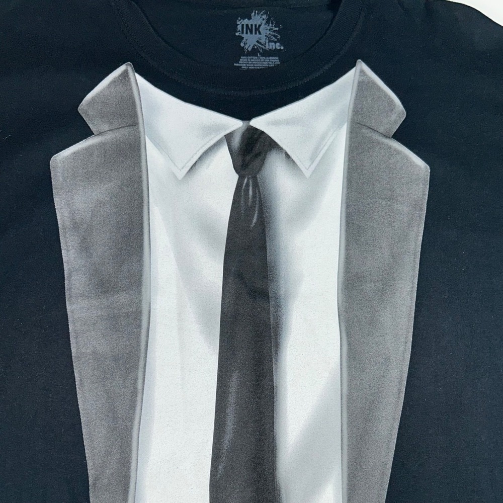 INK Inc Tuxedo T Shirt Mens Large Black Suit Tie Graphic Funny Costume Tee - Picture 8 of 16